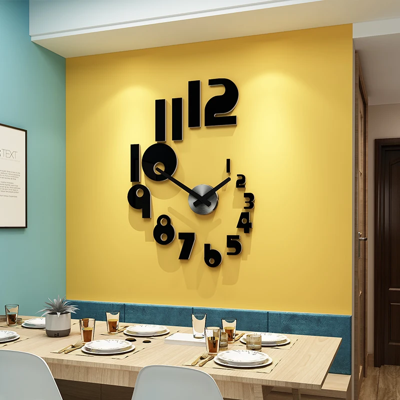 

Настенные часы, креативное искусство «сделай сам», бесшумные Современные часы, простые экологически чистые Водонепроницаемые акриловые на...