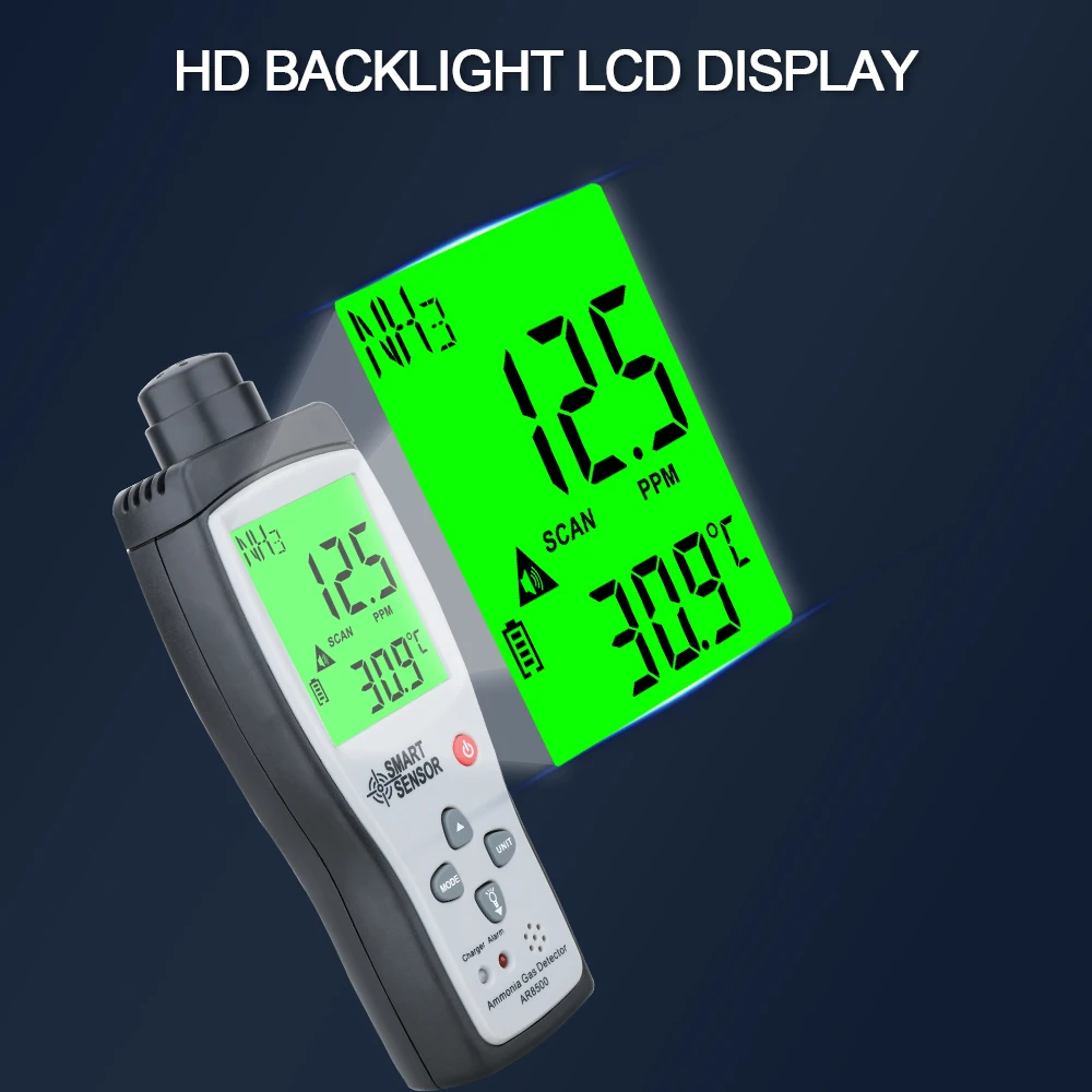 Умный ручной датчик аммиака Газа NH3 детектор измеритель тестер диапазон