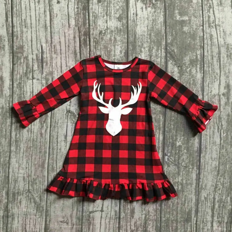 

UK Sell Baby Girl Kid Christmas Long Sleeve Dress Outfit Casual Clothes Costume