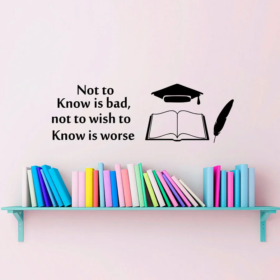 Не знаю это плохо пишущая настенная шляпа с наклейками перо и книга Наклейка на