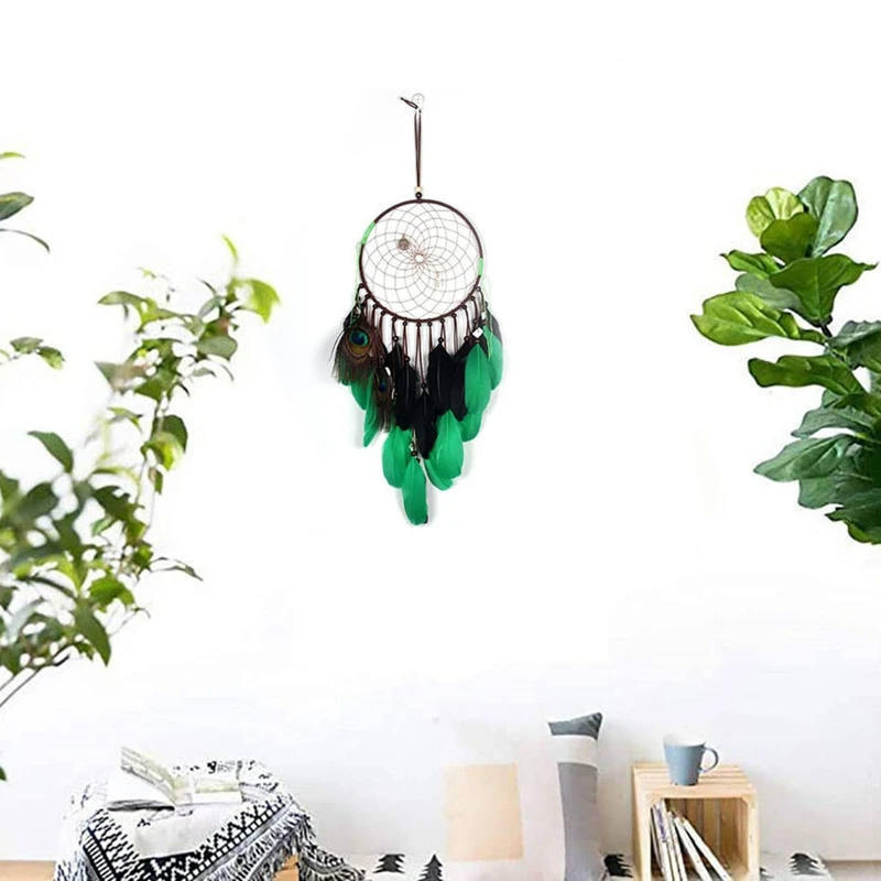 

Handmade Dream Catcher Net with Feathers Wall Hanging Dreamcatcher Craft Gift Christmas Decoration for Home -67cm