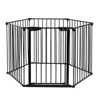 6pcs Steel Fences Fireplace Safety Kids Fence Black For Greenhouse Garden Home Kids Fireplace Fence Six Black Wrought Iron Fence