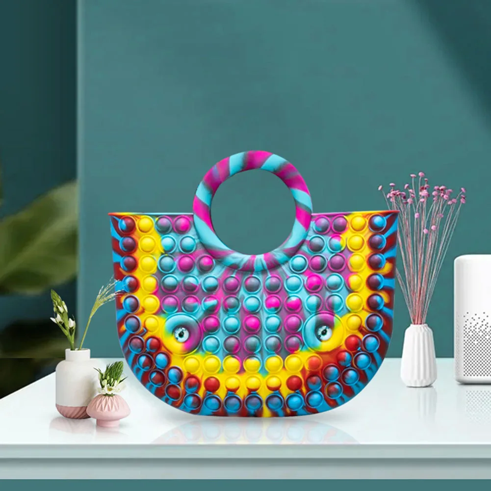 

Creative Women Bubble Top-Handle Bag Decompression Push Bubble Toy Pouch Squeeze Child Fingertip Toy Supplies