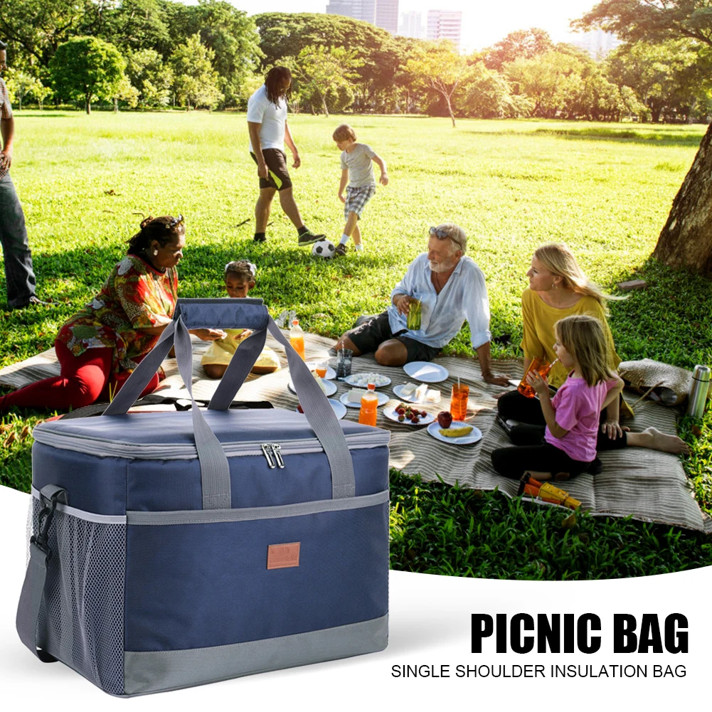 

Waterproof Oxford Cloth Portable Cooler Thermal Insulated Lunch Bags Portable Picnic Bento Dinner Container Food Storage Handbag