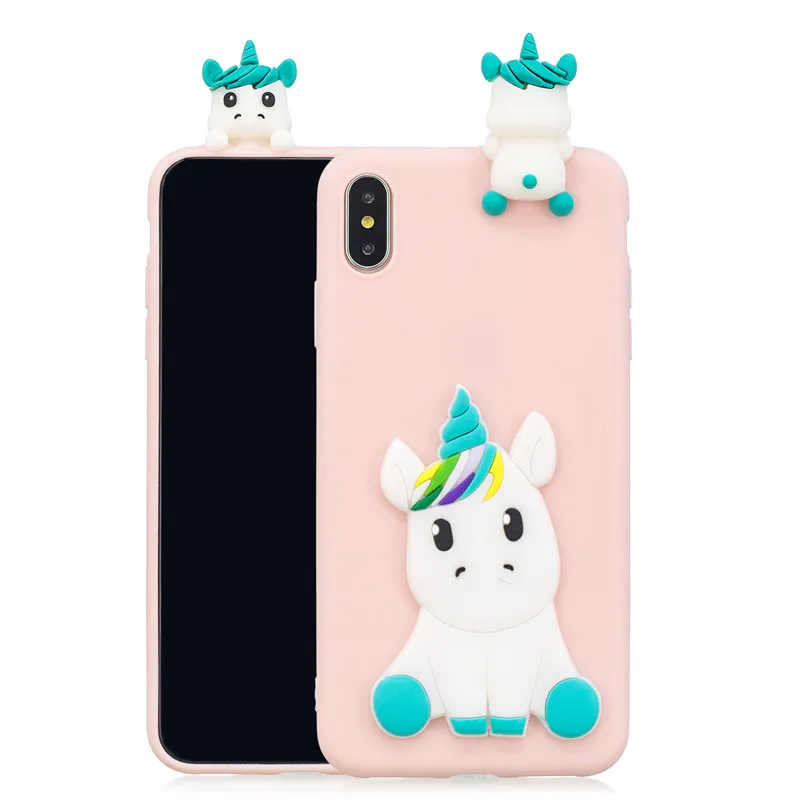 Милый 3D мультяшный игрушечный панда Единорог Мягкий ТПУ чехол Fundas для iPhone 11 Pro Max X