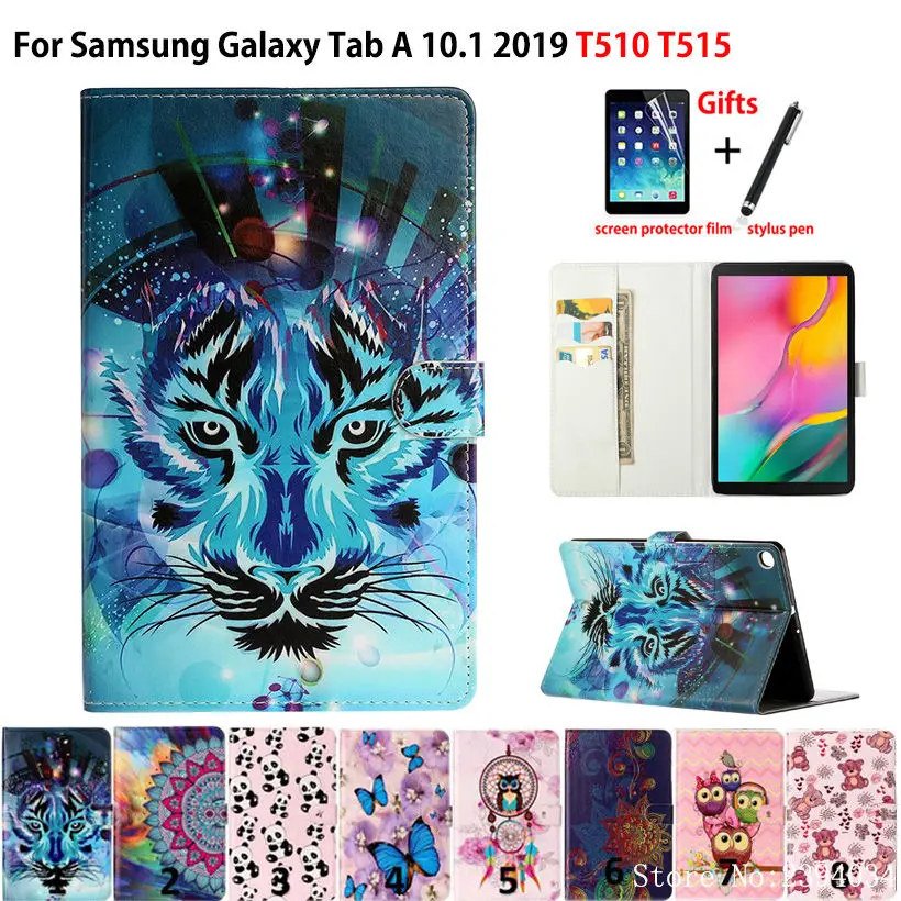 Тонкий окрашенный чехол для Samsung Galaxy Tab A 10 1 2019 T510 T515 телефона с рисунком планшета