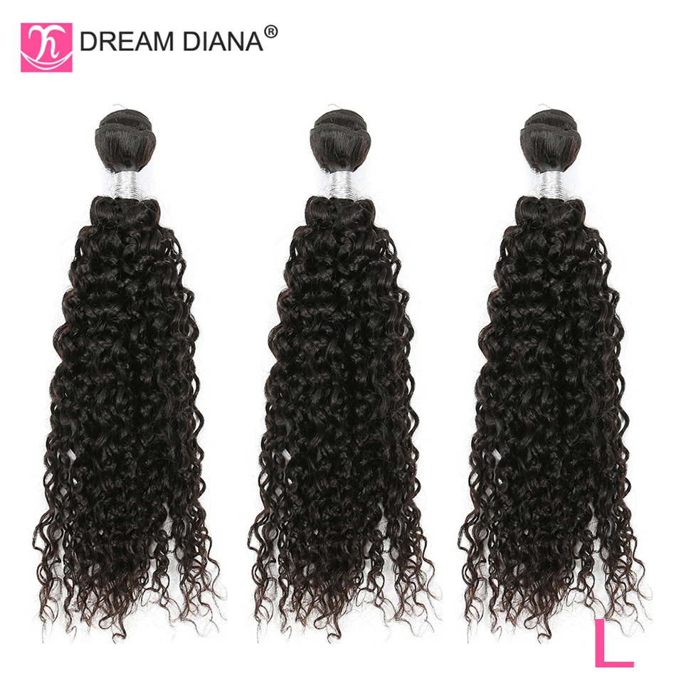 DreamDiana бразильские кудрявые волосы 3 пряди 10 &quot-30&quot Натуральный Цвет L Remy