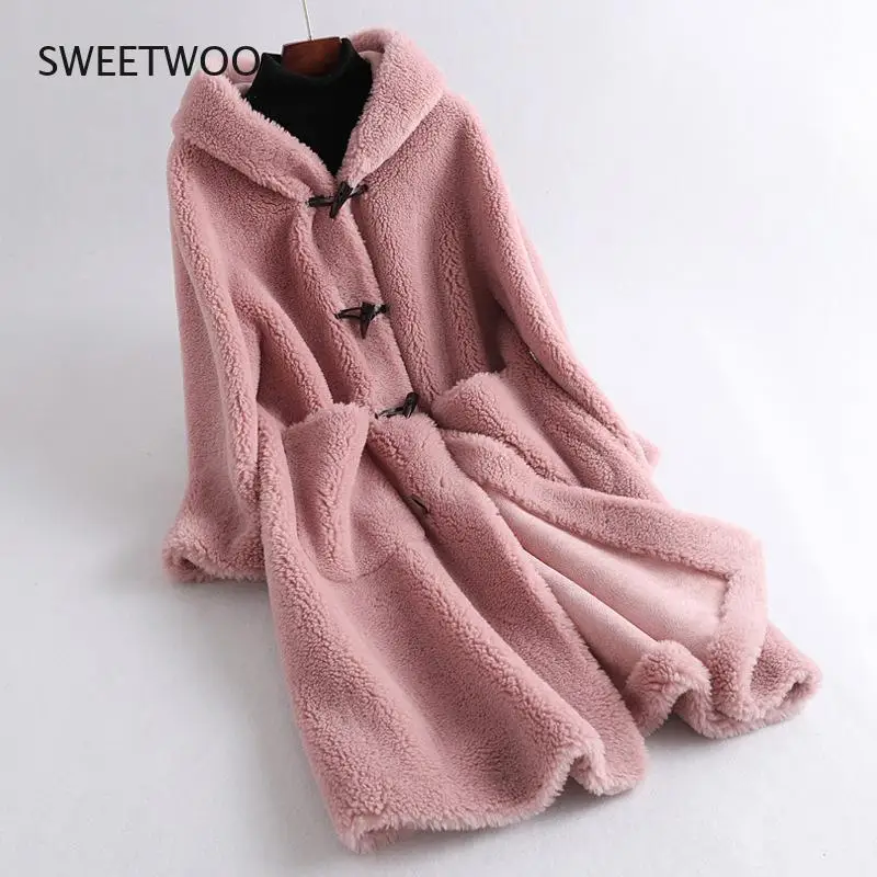 Women Winter Jackets Wool Casual Coats Korean Style Feminina 2021 New Real Fur Coat High Quality Long Sheep Shearling
