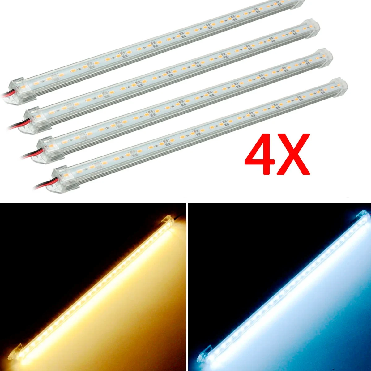 

4PCS 12V 40cm 50cm 12V SMD 5630 LED Hard Rigid LED Strip Bar Light Aluminium Shell PC Cover LED Bar Light Home RV