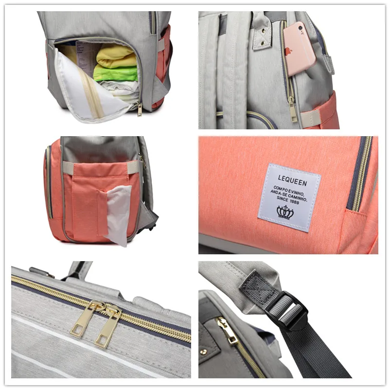 

Fashion Mummy Striped Maternity Nappy Bag Large Capacity Baby Bag Bolsa Maternidade Designer Nursing Bag For Mother Baby Diaper