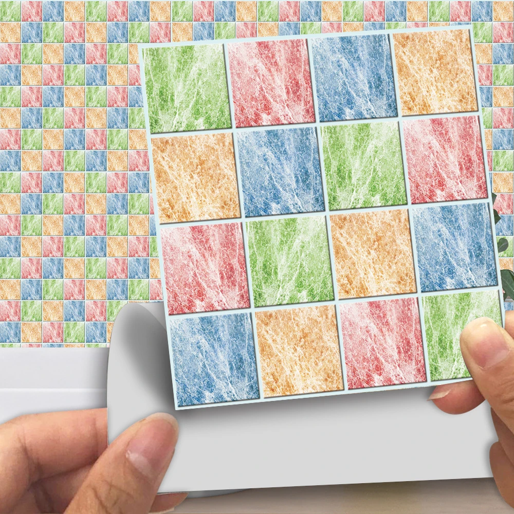 Красочные мозаичные стильные матовые плитки настенные наклейки настольные для