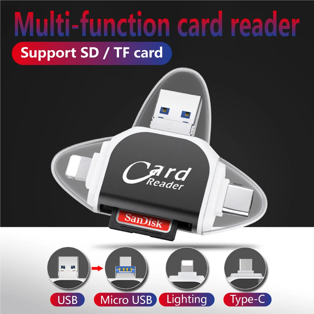 

Multi In 1 TF USB Memory Adapter For Micro SD Card Reader Adapter For Flash Drive TYPE C OTG Reader For iPhone 5 5S 5C 6 7 8