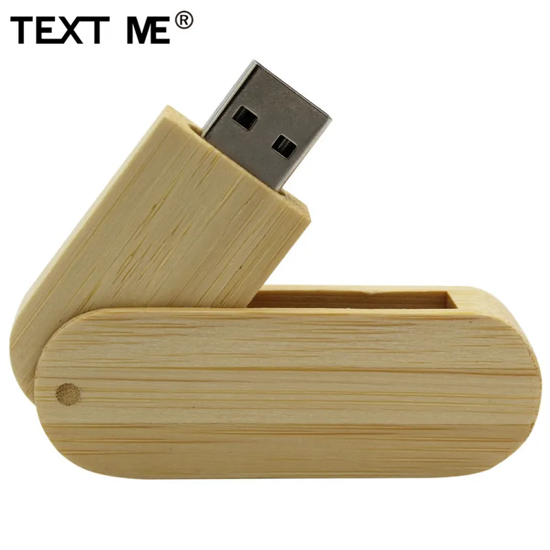 Usb флеш-накопитель TEXT ME с деревянным логотипом из бамбукового ореха 4 ГБ 8 16 32 64 usb 2 0