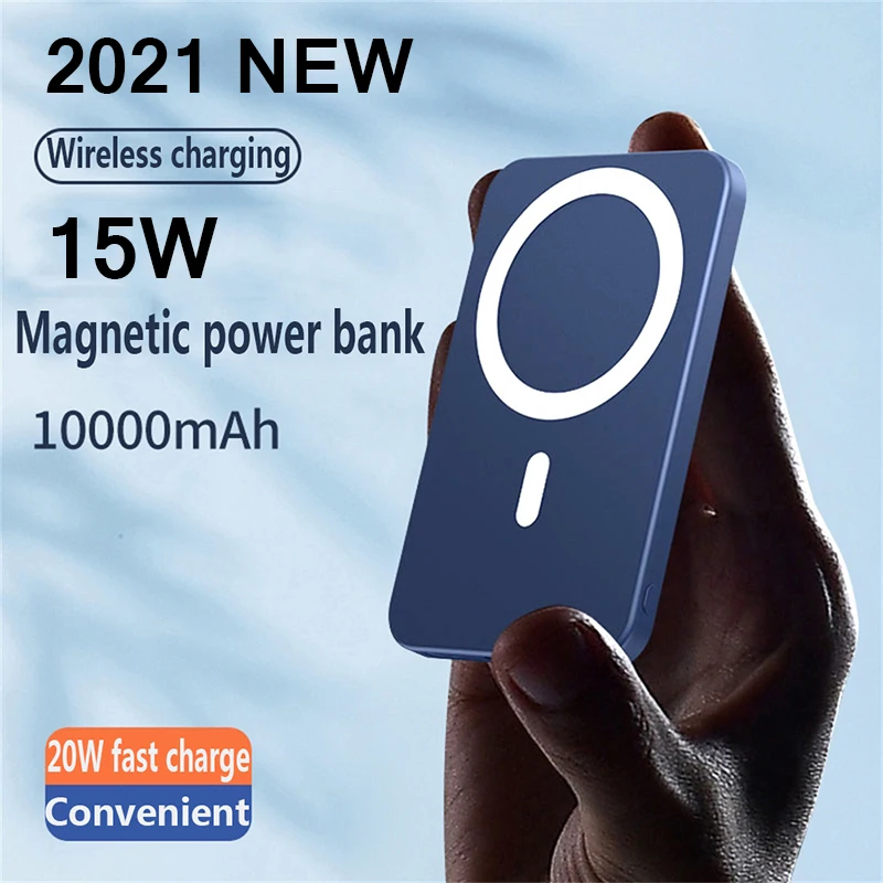 15w magnetic wireless power bank 2021 new mobile phone fast charger for iphone 12 13 pro max 10000mah external auxiliary battery free global shipping