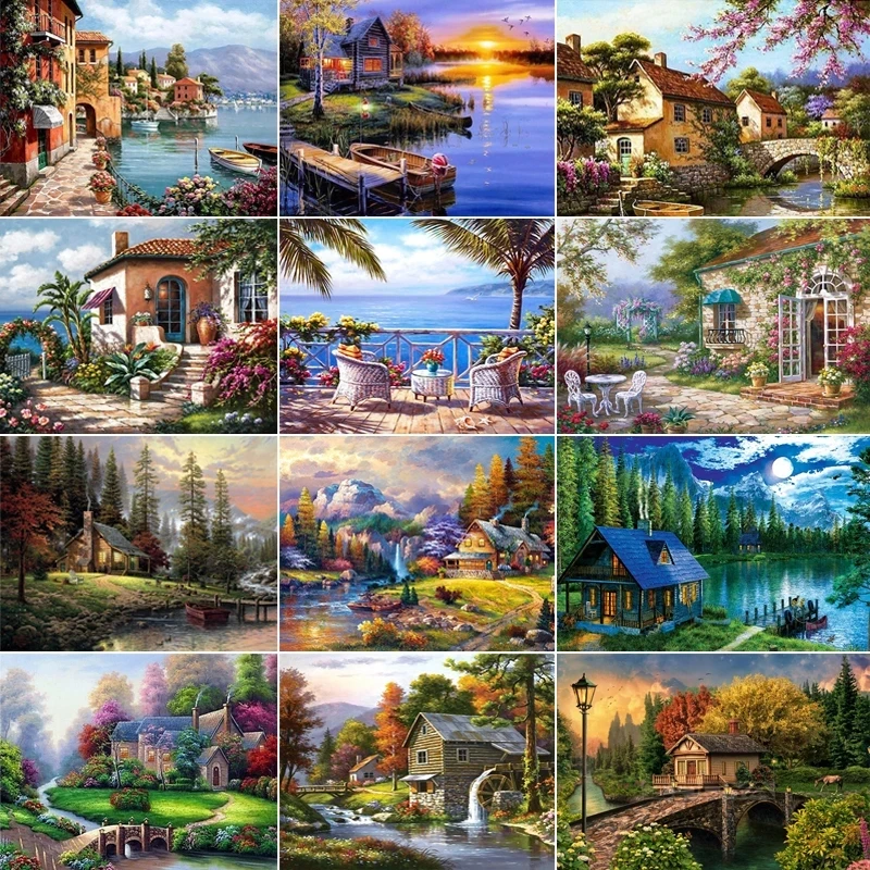 

5d Diamond Painting Landscape Round Square Rhinestone Kit Diy Mosaic Embroidery Home Decor Diamond Painting New Collection 2022
