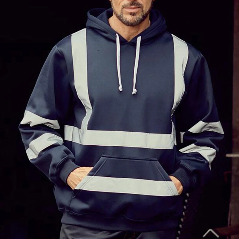 Мужская толстовка с капюшоном модный утепленный пуловер длинными рукавами и