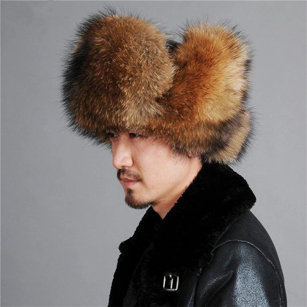 Brand Luxurious Winter 100% Natural Fox Fur Bomber Hats Women Thick Warm Fluffy Real Fox Fur Hat Full Pelt Lady Real Fur Caps