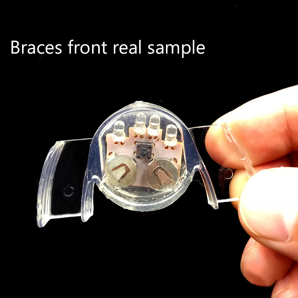 Новинка игрушки для розыгрыша Хэллоуин светодиодные мигающие зубы рот брекеты