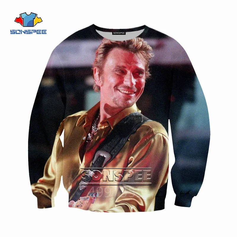 SONSPEE Johnny Hallyday Harajuku/Детские толстовки с 3D принтом детская одежда для мальчиков и девочек-подростков Топы, пуловер с длинными рукавами SW125 - Цвет: 5