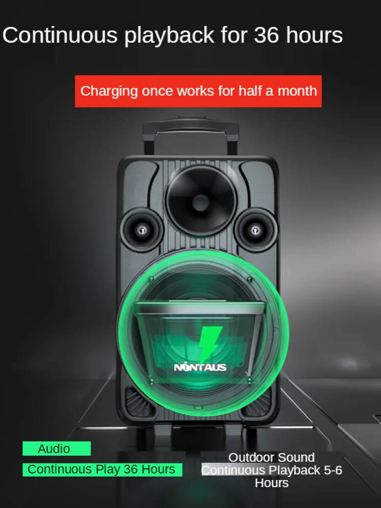 저렴한 스퀘어 댄스 오디오 야외 풀로드 스피커 가라오케 시끄러운 모바일 마이크 무선 노래 성능 블루투스 고출력