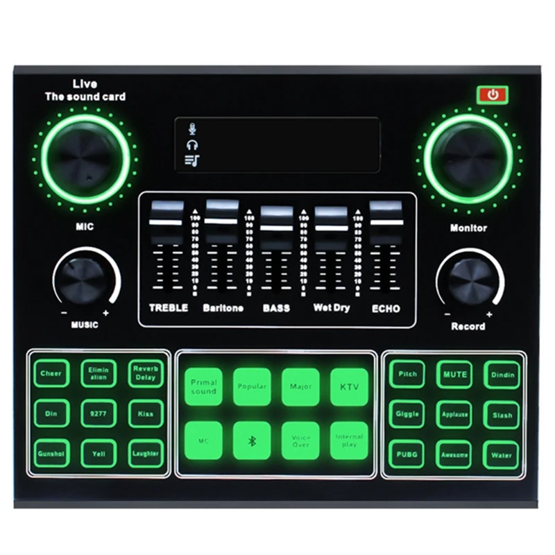 

V9 Bluetooth Sound Card USB Headset Microphone Webcast Live Streaming Sound Card Phone Computer Singing Sound Card