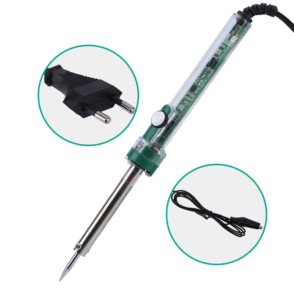 

Green ESI-S60 EU Plug 220V 60W 222mm Adjustable Temperature Lead-free Electric Iron Gun Welding Soldering Iron Tool