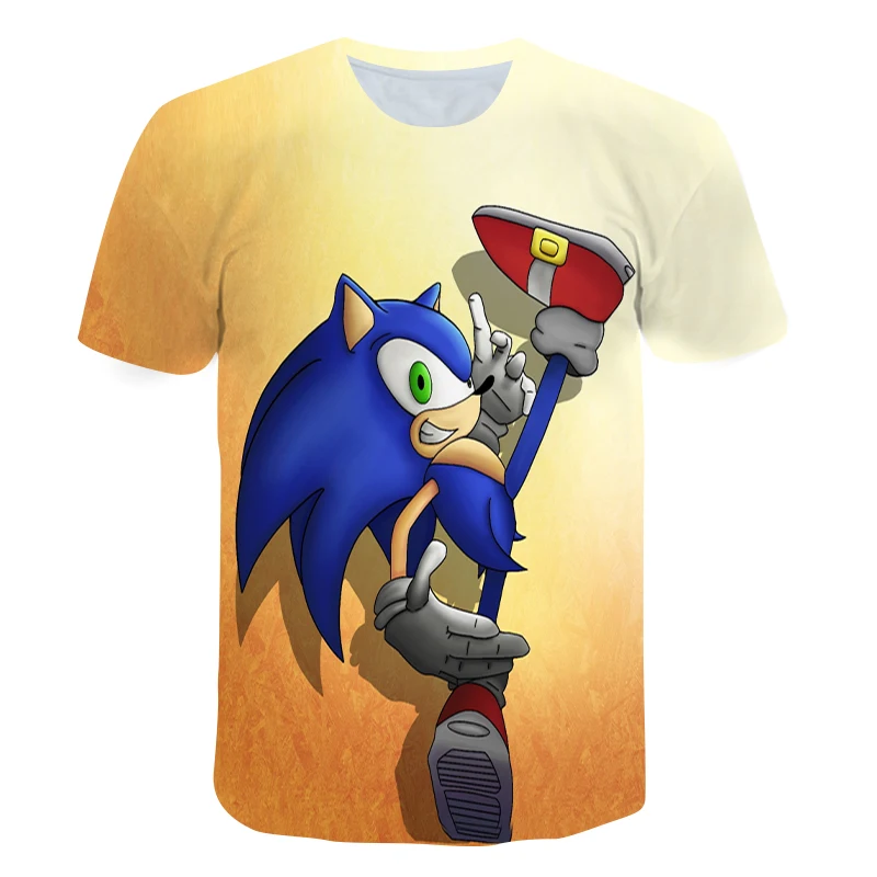 

Children Boys T Shirt for kids clothes sonic T Shirt 3D Cartoon the hedgehog t-shirt Children Streetwear Tops cute Funny O-Neck