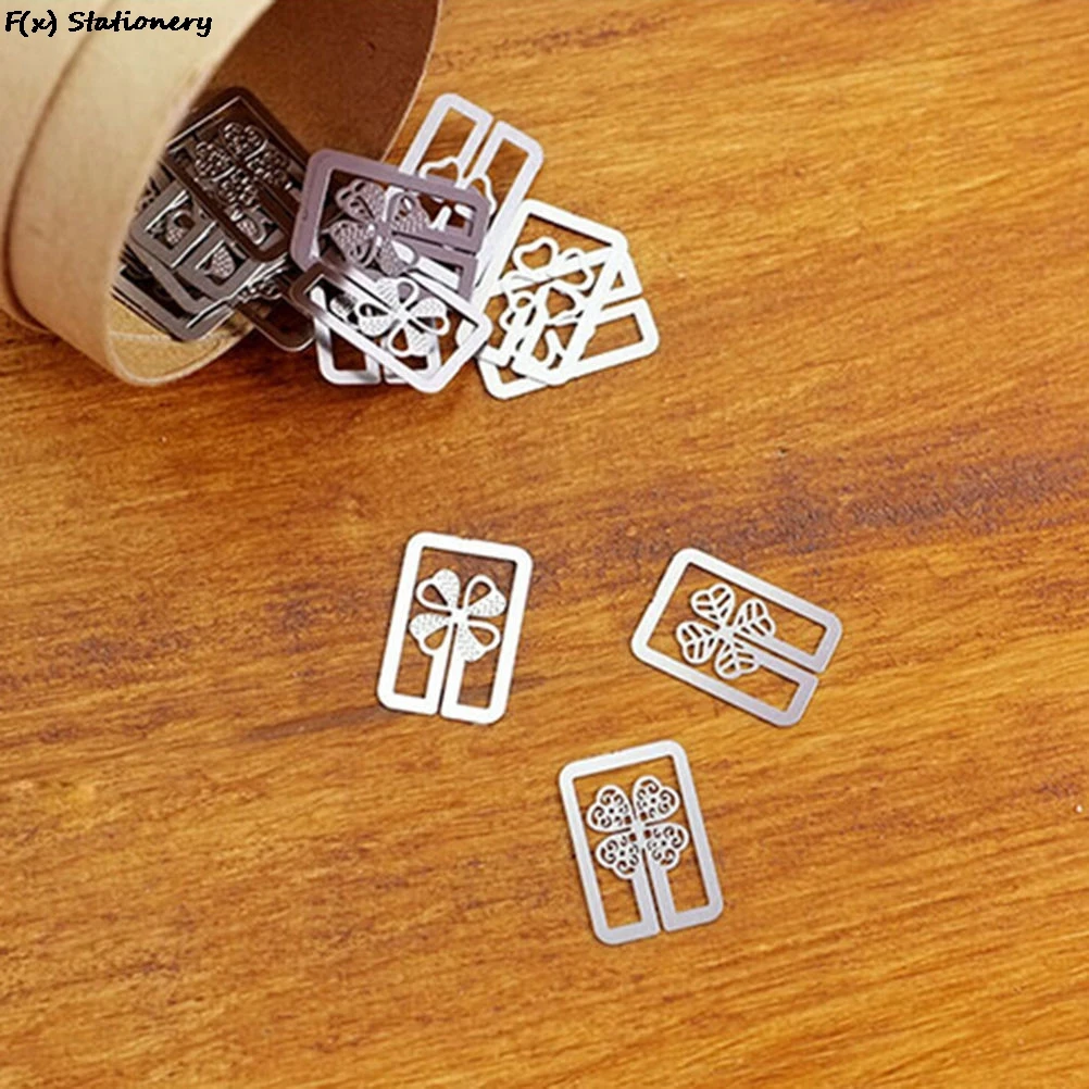 

20Pcs/ Box Cute Geometric Book Marker Stationery Office School Supplies Mini Metal Bookmarks For Books Page Holder