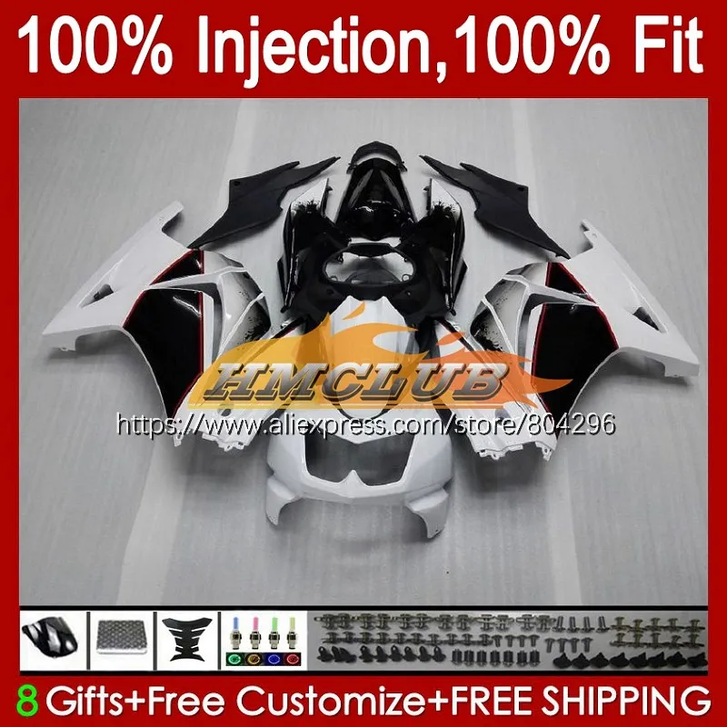 

Инъекции для KAWASAKI белого и черного цвета ZX250R 2008 2009 2010 2011 2012 53No.2 ZX-250R EX250 EX ZX 250R 250 08 09 10 11 12 обтекатель