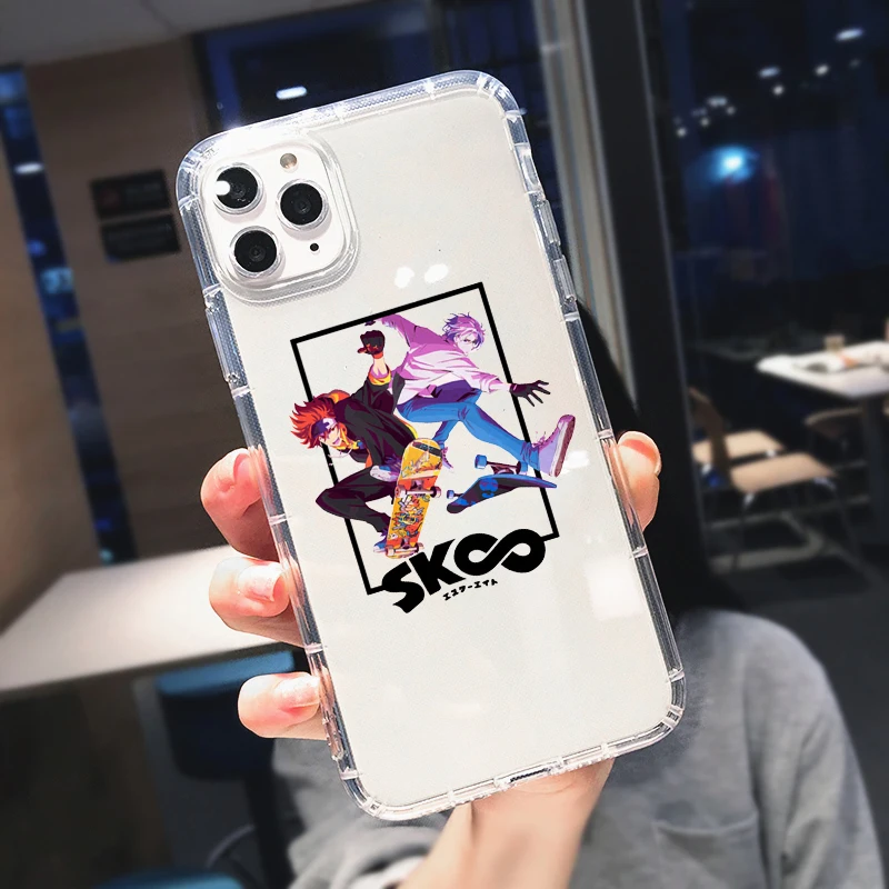 Милый прозрачный чехол Cute Anime Sk8 The Infinity для iPhone 11 12 Pro MAX 13 7 XR XS SE20 X 8 6Plus из мягкого силикона.