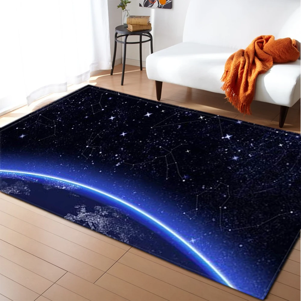 3D Universe Galaxy Carpet Living Room Home Decoration Soft Kids Rug Carpets Bedroom Dining Space Planet Area Rugs | Дом и сад