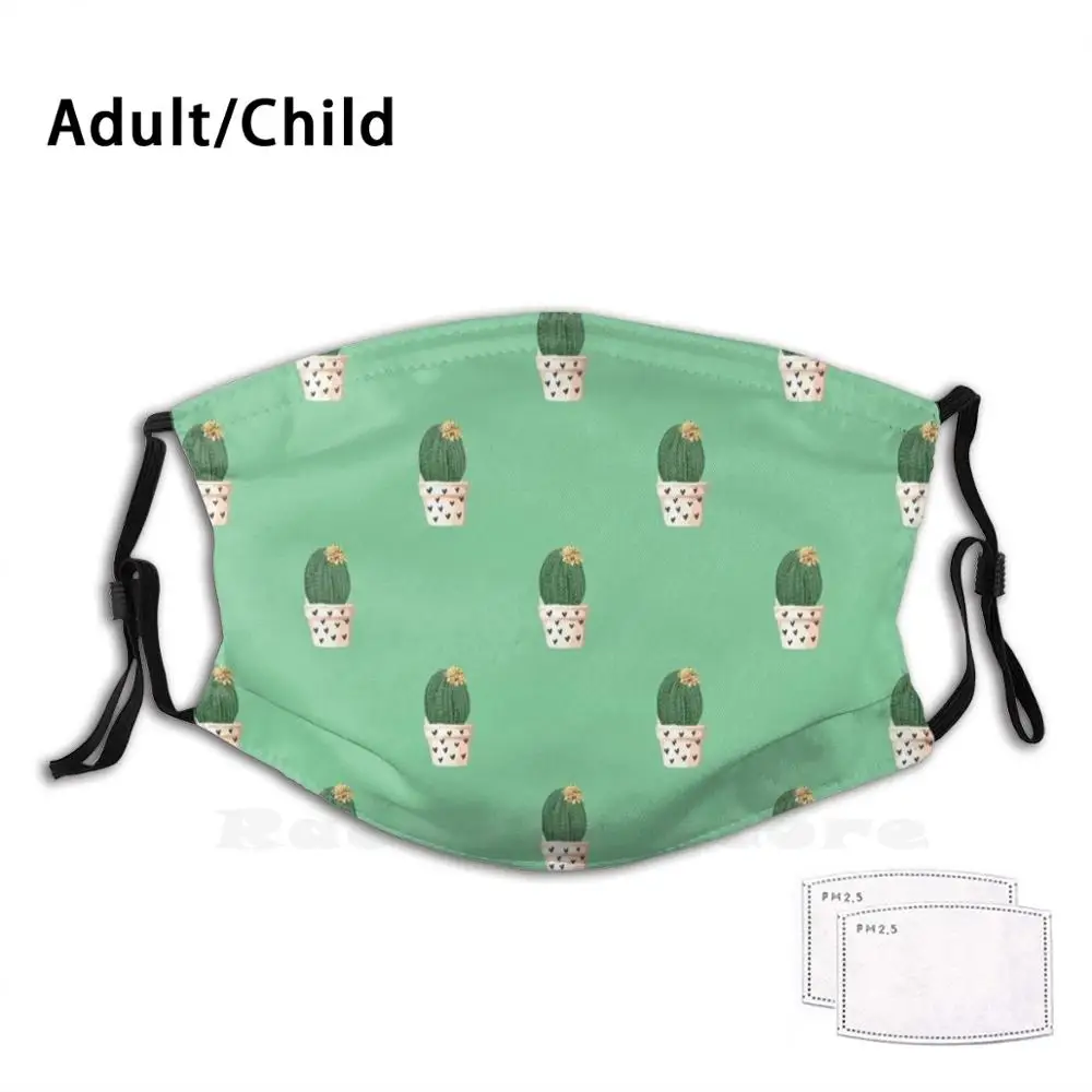 Кактус для взрослых и детей противопылевая маска самодельная кактус мама папа