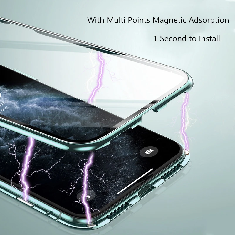 Магнитный чехол для телефона iPhone 11 Pro защита на 360 градусов магнитное переднее и