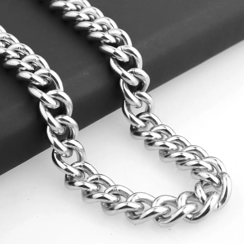 

Fitness Design Stainless Steel Polished Cuban Curb Link Chain Men's Women's Necklace/Bracelet Unisex's Daily Jewelry 7-40inch
