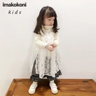 Оригинальная детская одежда, белое кружевное платье imakokoni, милое универсальное платье без рукавов для девочек, весна и осень 0124