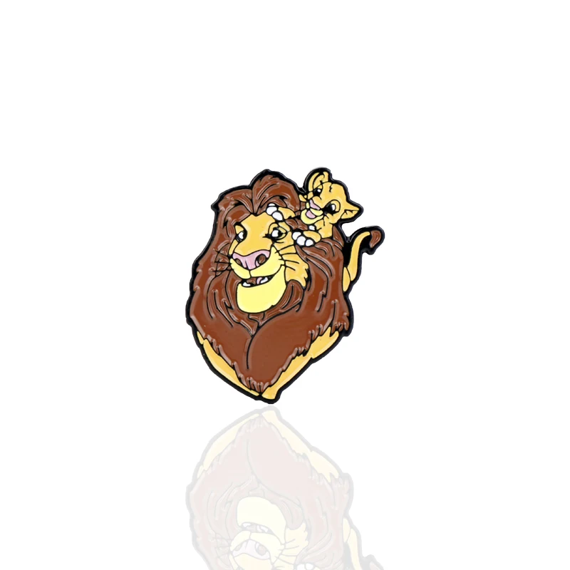 D518 Горячая мультфильм аниме лев Король Simba металлическая Глянцевая женские броши на булавках Мужская булавка для лацкана рюкзак с нашивками джинсы ювелирные изделия подарок для детей - Окраска металла: D518