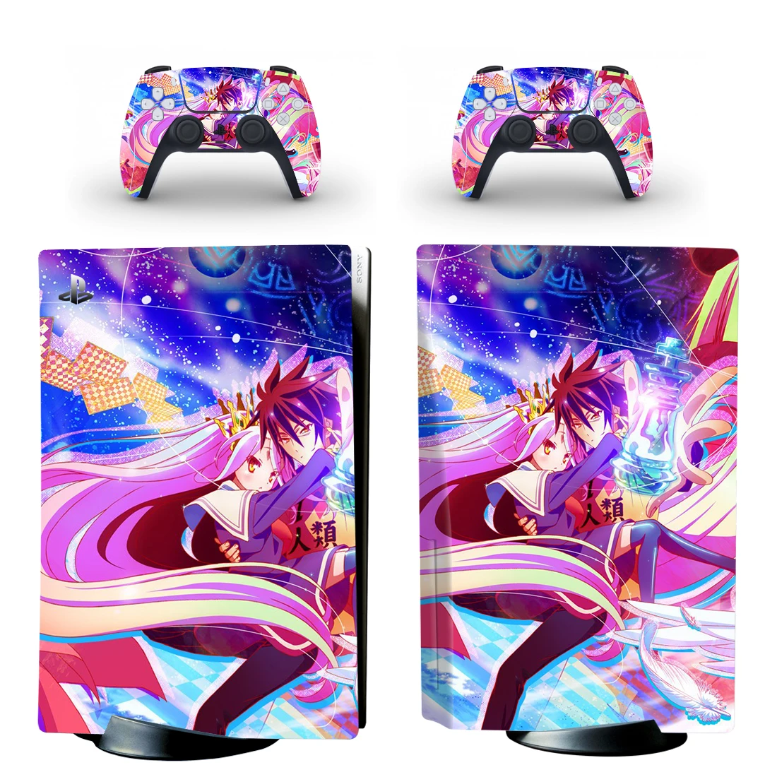 

No Game No Life PS5 Standard Disc Skin Sticker Decal Cover for PlayStation 5 Console and 2 Controllers PS5 Disk Skin Vinyl
