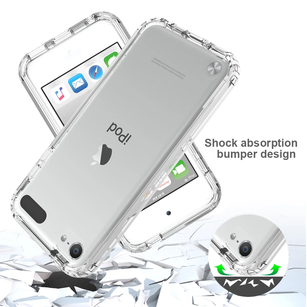Чехол-бампер для iPod Touch 5 6 7 Touch7 Touch6 силикон поликарбонат + ТПУ полностью гибридный