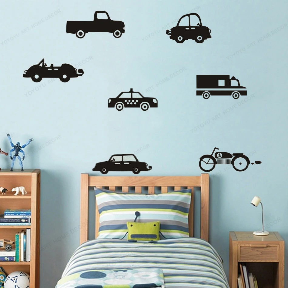 

Boys Room Wall Decal Automobile Car Kids room Decor Wall Sticker viny art removable Sticker for nursery Bedroom WU232
