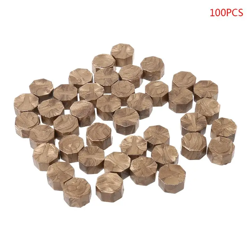 

100Pcs Envelope Seal Seal Wax Retro Octagon Beads DIY Decor Multicolor Stamps