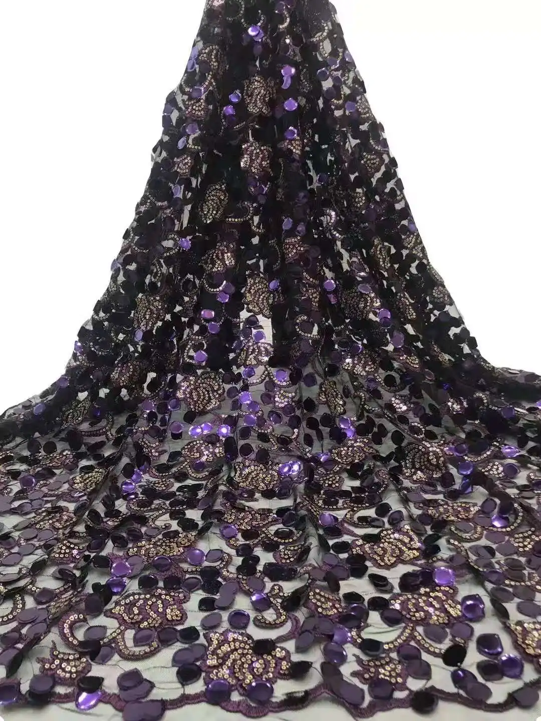 

5 yards Sequins embroidery African lace fabric Sequins French mesh lace For Evening dress /wedding dress party wear