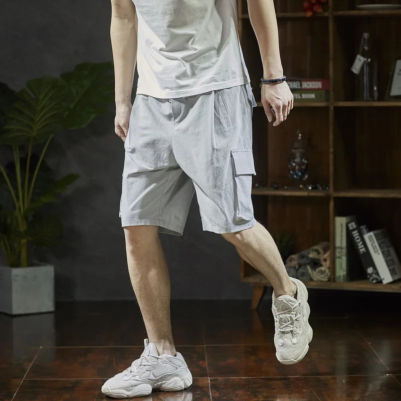 Шорты мужские повседневные с эластичным поясом модные штаны-карго хлопковые