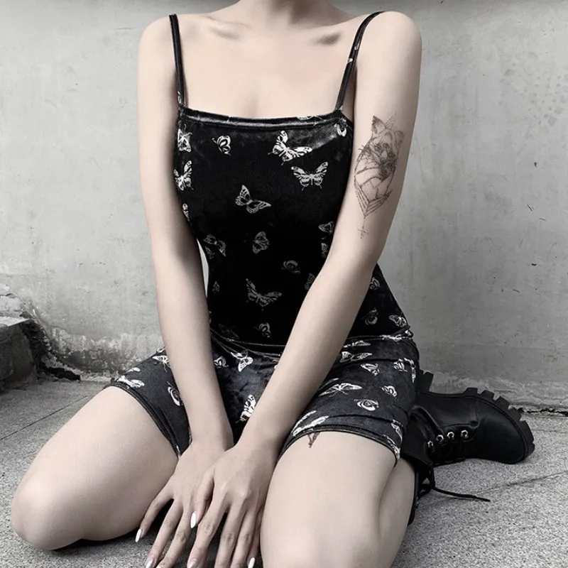 

Платье-мини женское летнее Бандажное с рюшами и бабочками, без рукавов, 2021