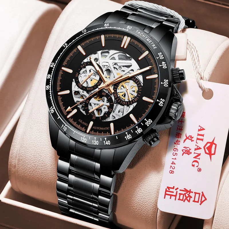 AILANG Casual Sport Business Mens Watches Top Brand Luxury Luminous Waterproof Fashion Automatic Week Men's Wrist Watch 8827B