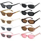 Солнцезащитные очки кошачий глаз женские, винтажные модные солнечные аксессуары в маленькой оправе, с защитой UV400