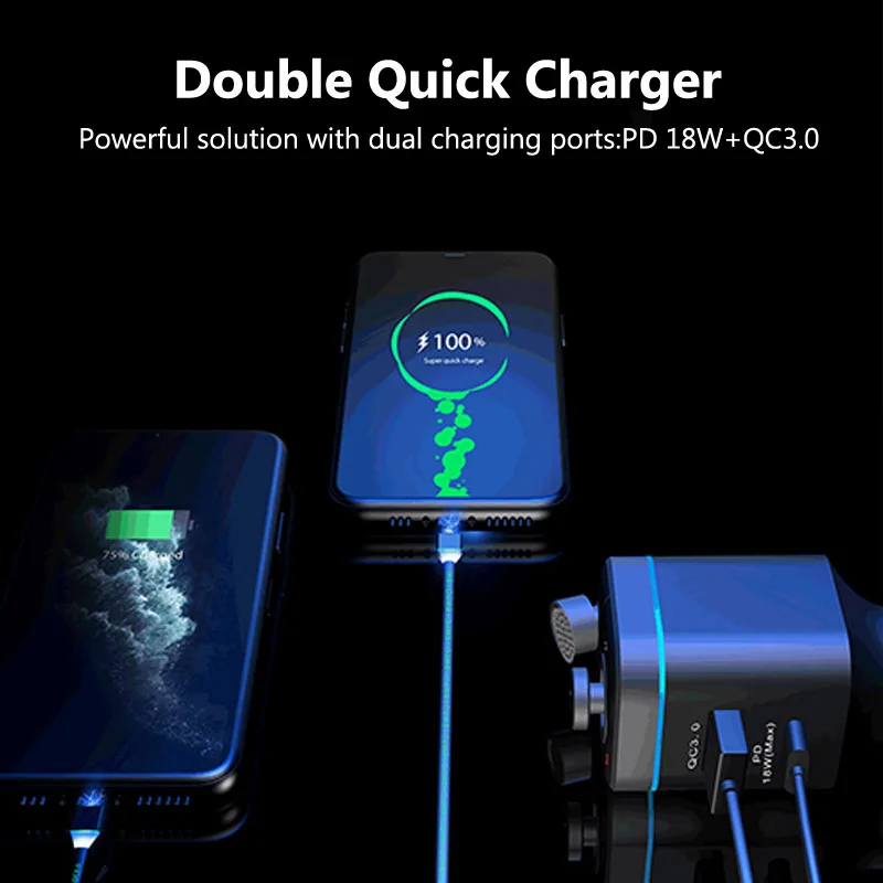 Зарядное устройство Usb Qc3.0 + PD 18 Вт Bluetooth 5 0 автомобильный комплект беспроводной