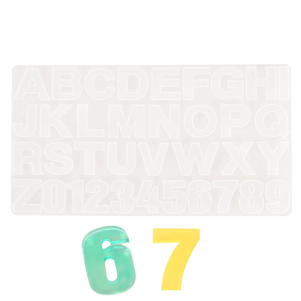 

2021 New Alphabet Resin Silicone Molds Backward LET'S RESIN Letter Number Silicone Molds accessories m099