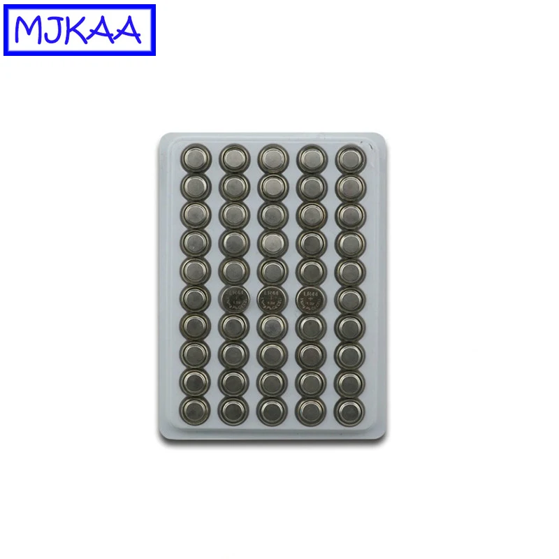 MJKAA, 50 шт в наборе, AG13 LR44 1,5 V щелочные батареи таблеточного Батарея 357A A76 303 SR44SW SP76 L1154 RW82 RW42, Длительное Действие, аккумуляторы для часов