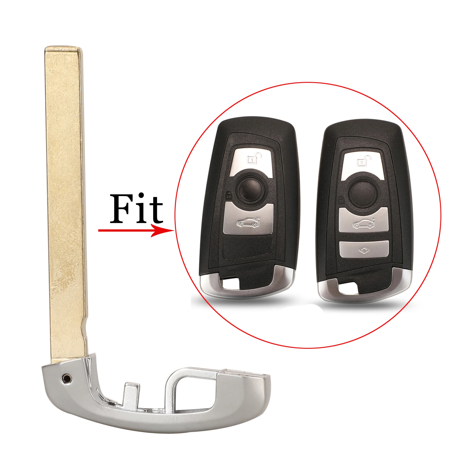 

jingyuqin 10pcs For BMW 1 3 5 6 7 Series X3 X4 Remote Car Smart Key Keyless Emergency Insert Uncut Blade Blank