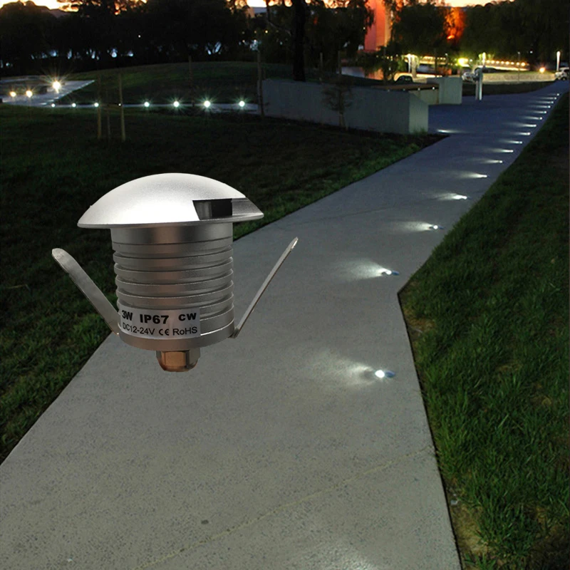 3 Вт утопленный похороненный светильник светодиодный DC12 24V подземные лампы